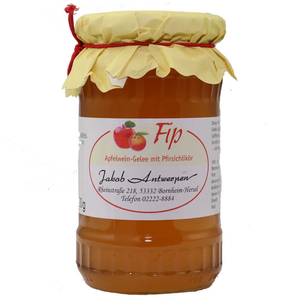 Fip Apfelwein-Gelee mit Pfirsichlikör Weinkellerei - Weinhandlung Jakob ...