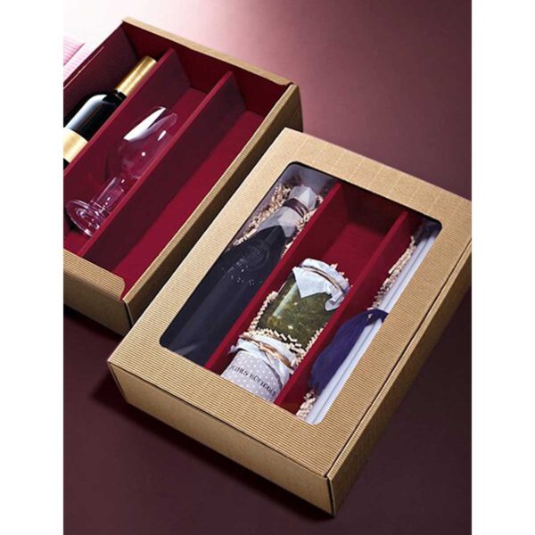 Geschenkkarton mit Fenster, Offene Welle, Natur, 2er