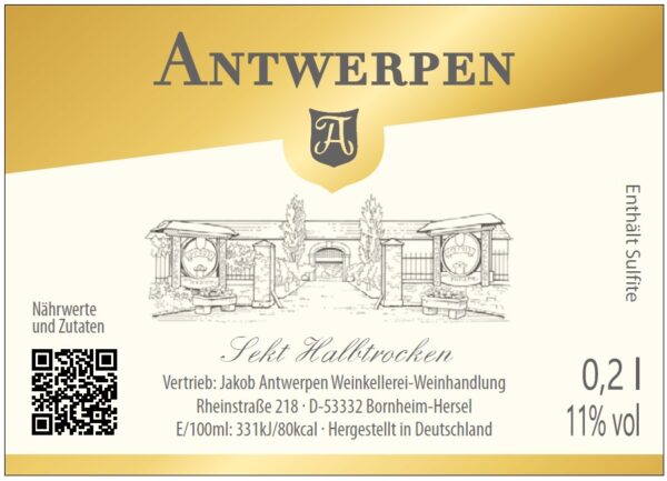 Jakob Antwerpen Sekt halbtrocken 0,2L – Bild 2